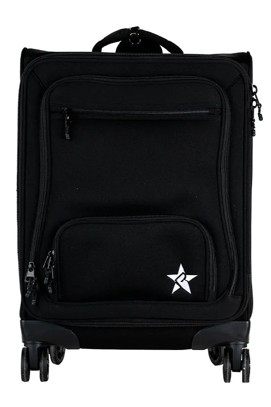 Compact suitcase for men-Neoprene in Black Rebel Dream Luggage with Black Zipper