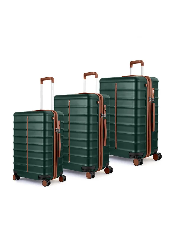 Durable suitcase for students-Odyssey Combo | Forest | Set of 3 Hard Luggage