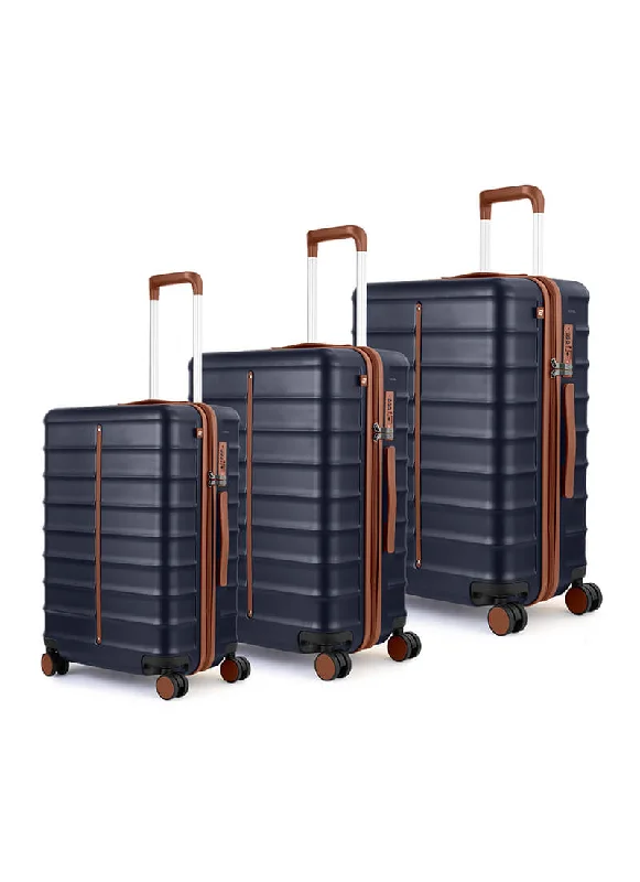 Suitcase with padded walls-Odyssey Combo | Ocean | Set of 3 Hard Luggage