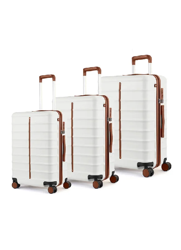 Travel suitcase for adventurers-Odyssey Combo | Sand | Set of 3 Hard Luggage