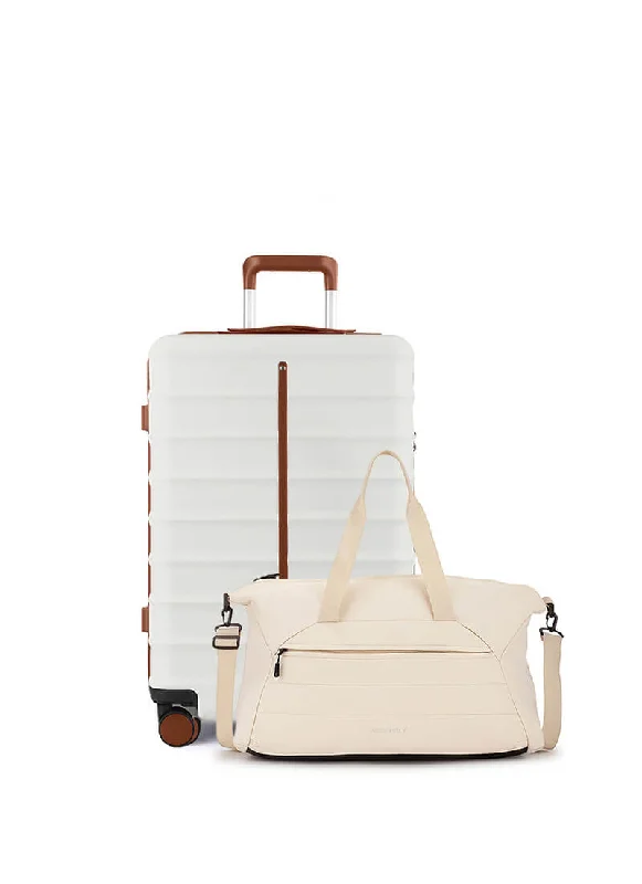 Suitcase for urban adventures-Odyssey & Float Duffle Combo | Sand White | Cabin Hard Luggage & Duffle