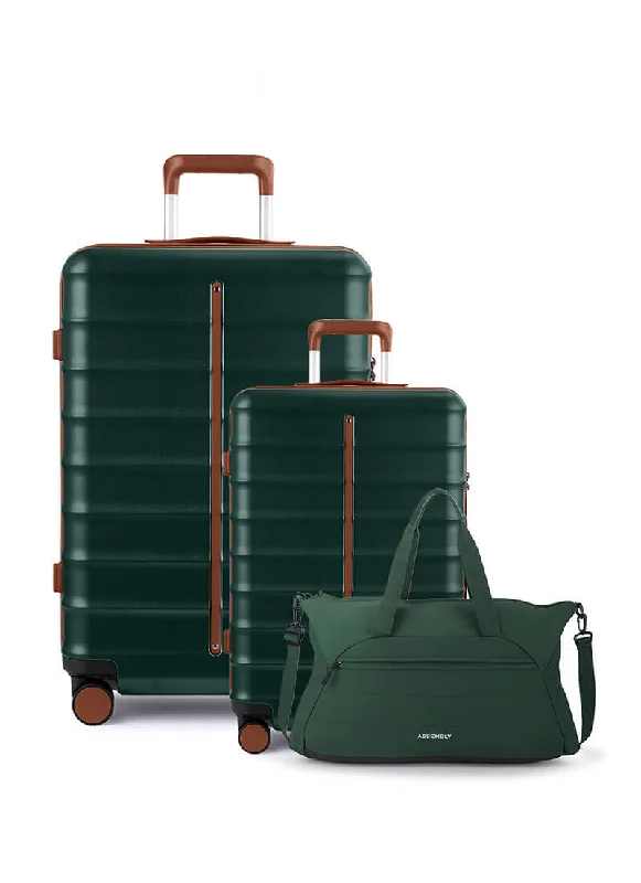 Suitcase for men-Odyssey Set of 2 & Float Duffle Combo | Forest Green | Cabin+Large Hard Luggage & Duffle