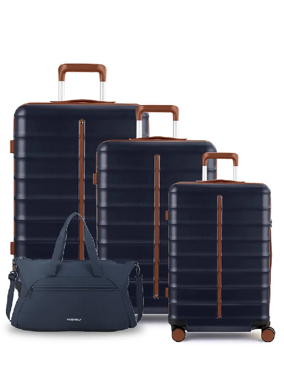 Laptop suitcase for professionals-Odyssey Set of 3 & Float Duffle Combo | Ocean Blue | Cab+Med+Lar Hard Luggage & Duffle