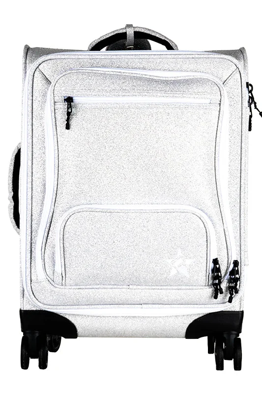 Suitcase with lightweight construction-Opalescent Rebel Dream Luggage with White Zipper