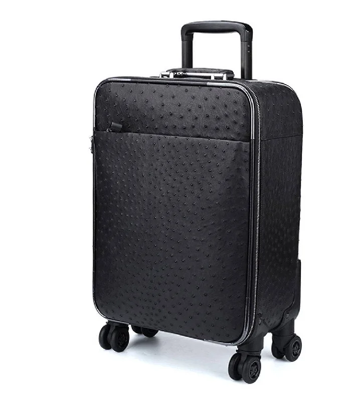 Travel suitcase for light travel-Ostrich  Leather 4-Wheeled Travelling Luggage Bags