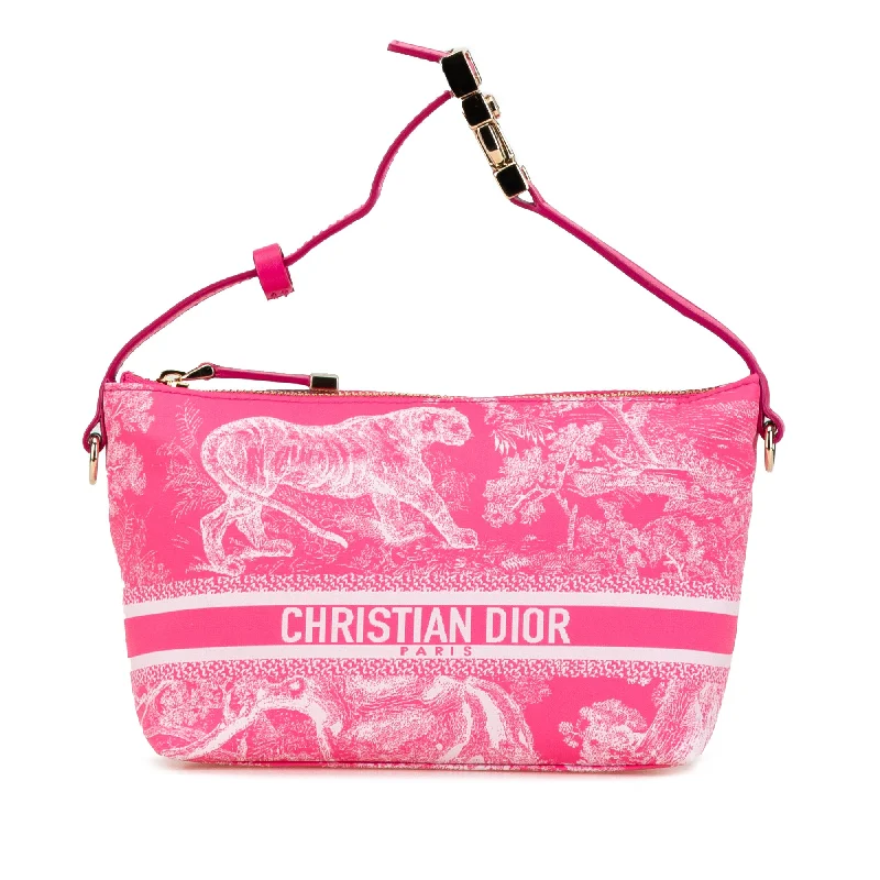 Handbag waitlist signup-Pink Dior Medium Technical Fabric Toile de Jouy Reverse DiorTravel Nomad Pouch Handbag