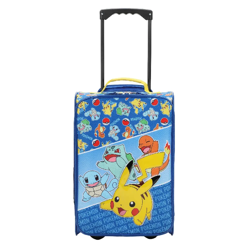 Travel suitcase with safe pockets-Pokemon Gen 1 Characters18" Kids Suitcase