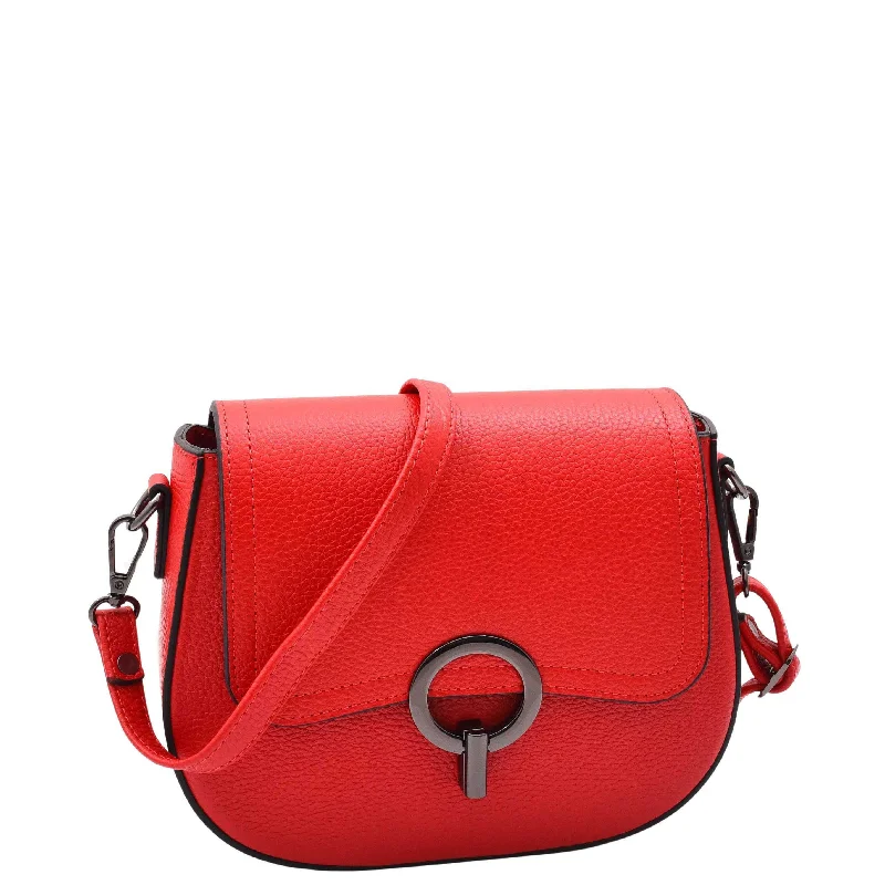 Handbag ballet dancer-Real Leather Small Size Cross Body Bag for Women Zora Red