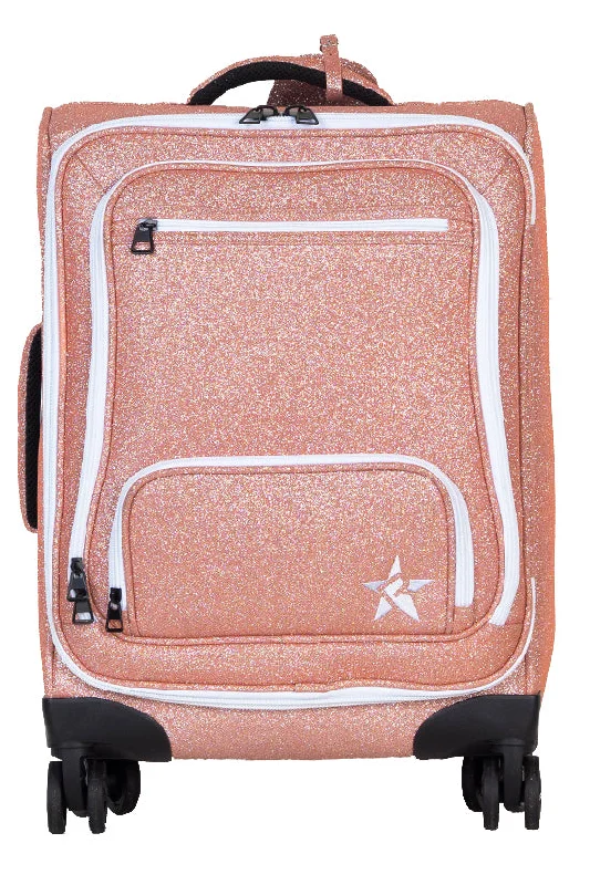 Suitcase for windy trips-Rose Gold Rebel Dream Luggage with White Zipper