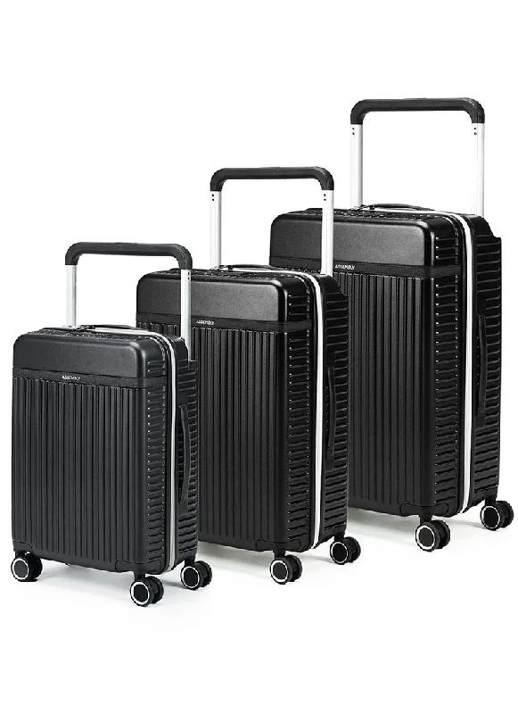 Affordable suitcase for students-Rover Combo | Black | Set of 3 Luggage