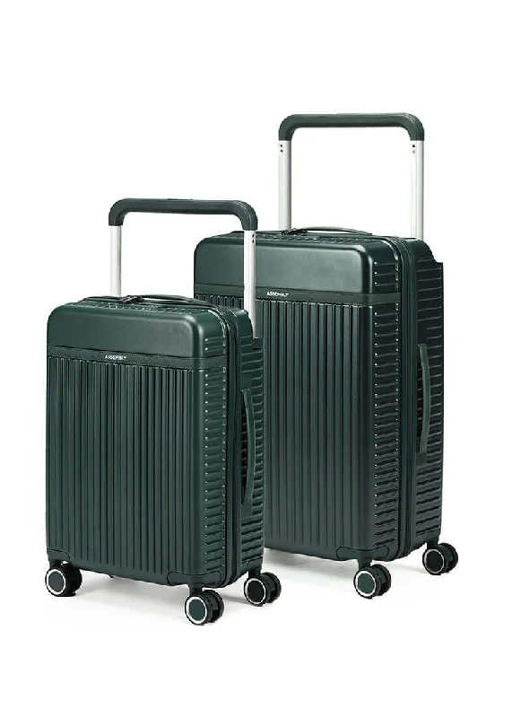 Suitcase with reflective strips-Rover Combo | Green | Cabin+Medium Hard Luggage