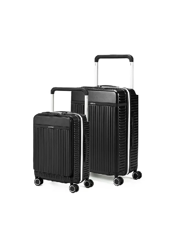 Suitcase for tough journeys-Rover Pro Combo | Black | CabinPro+Large Hard Luggage