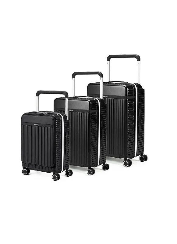 Suitcase for luxury trips-Rover Pro Combo | Black | Set of 3 Luggage