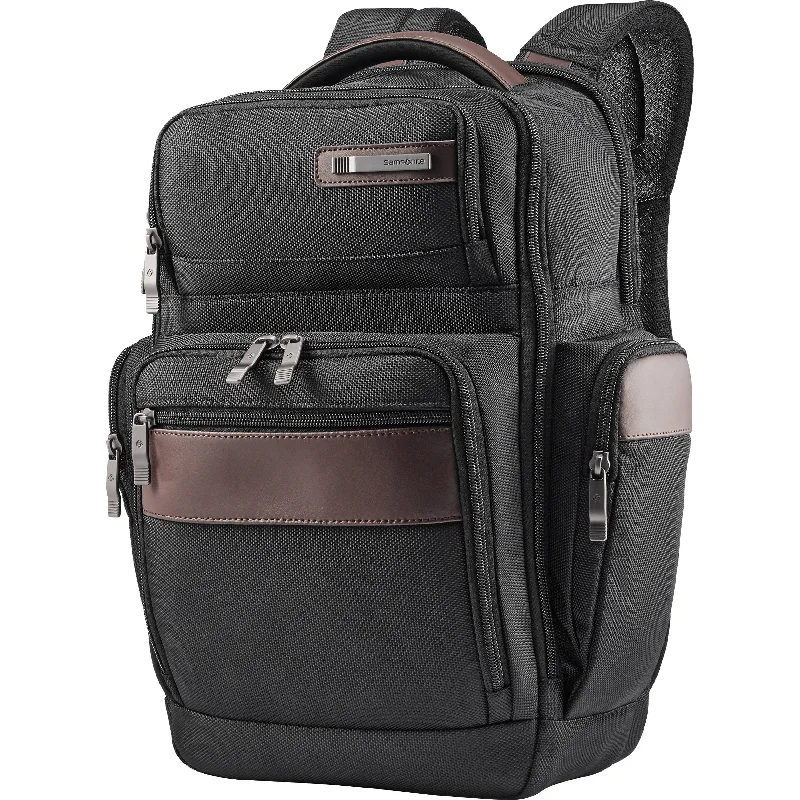 Backpacks for tech enthusiasts-Samsonite Kombi 4 Square Backpack black/brown 92312