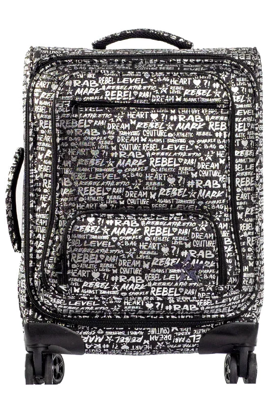 Suitcase with adjustable support-Signature in Black and Silver Rebel Dream Luggage with Black Zipper