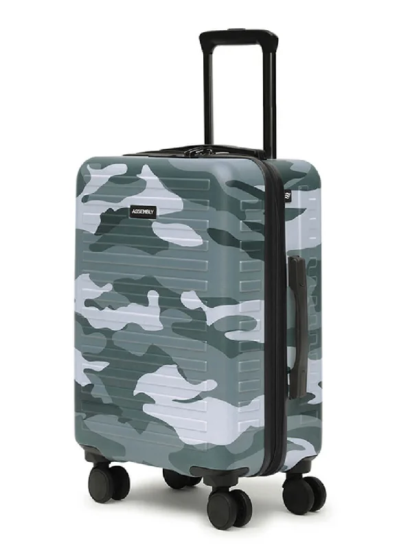 Compact travel suitcase for boys-Stark | Camo Green | Cabin Hard Luggage