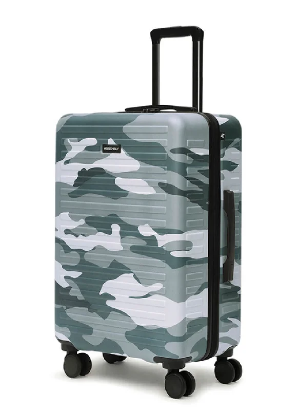 Suitcase with side access zippers-Stark | Camo Green | Medium Hard Luggage