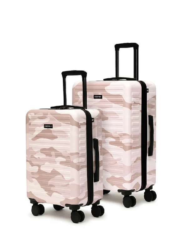 Travel suitcase with hidden storage-Stark Combo | Camo Peach | Cabin+Medium Luggage