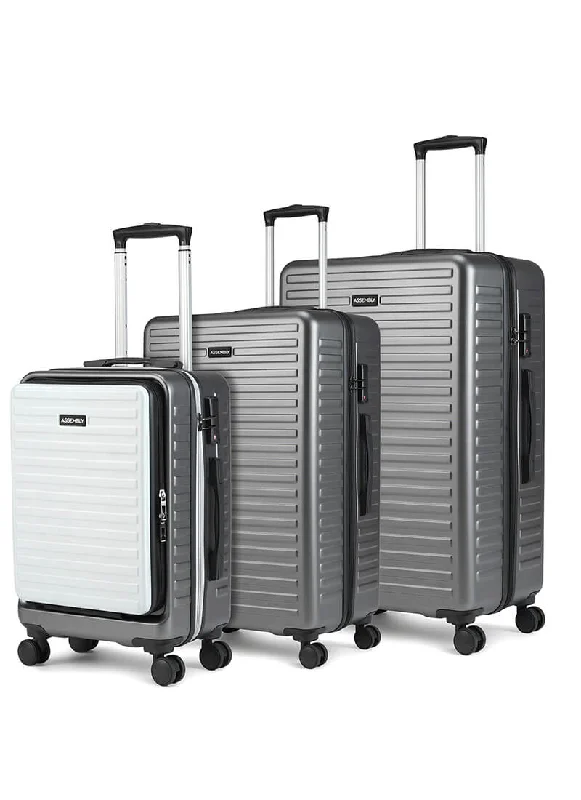 Suitcase for city travel-StarkPro Combo | Grey/White | Set of 3 Luggage