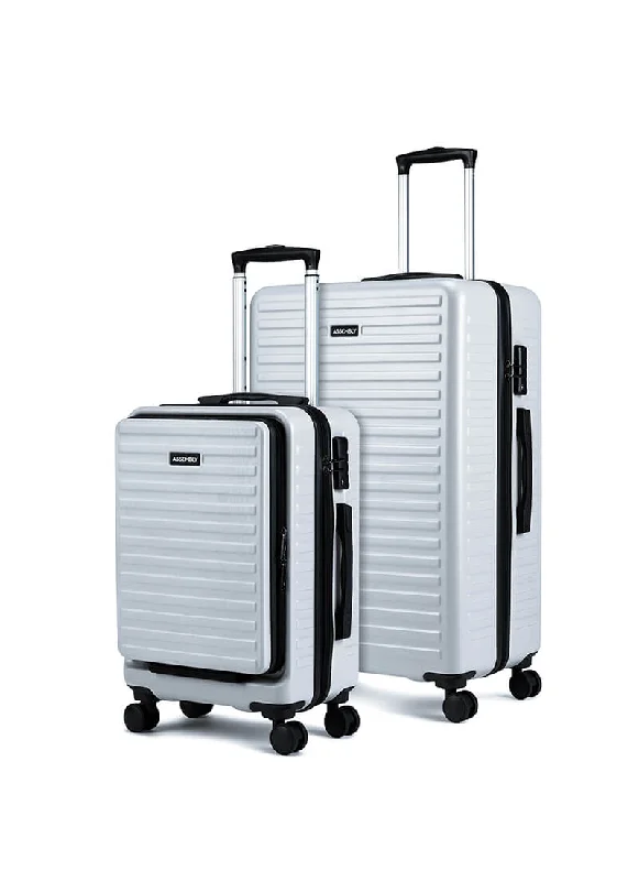 Suitcase with multiple locks-StarkPro Combo | Silver | CabinPro+Large Hard Luggage