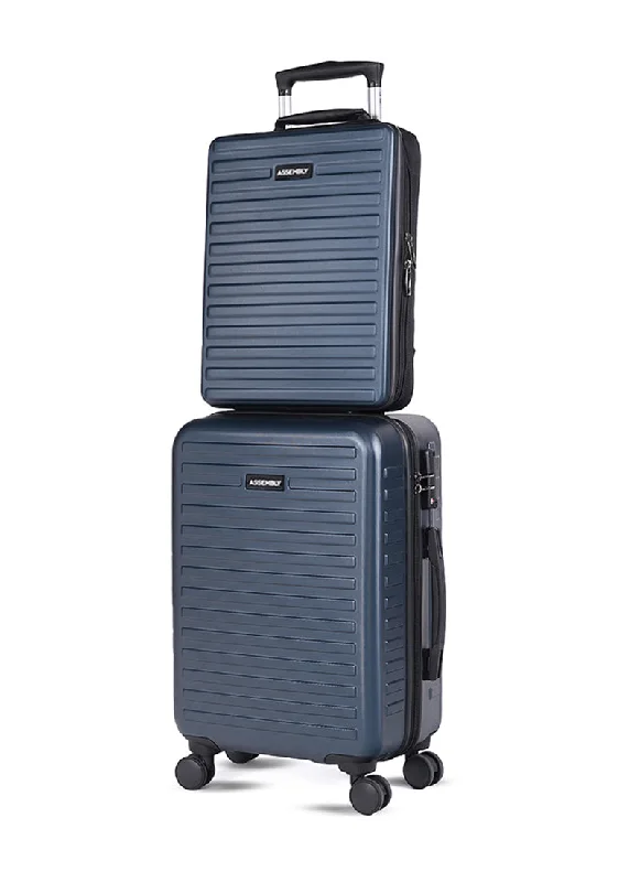 Affordable suitcase for beginners-Stark+Edge Combo | Blue | Cabin Hard Luggage with Backpack