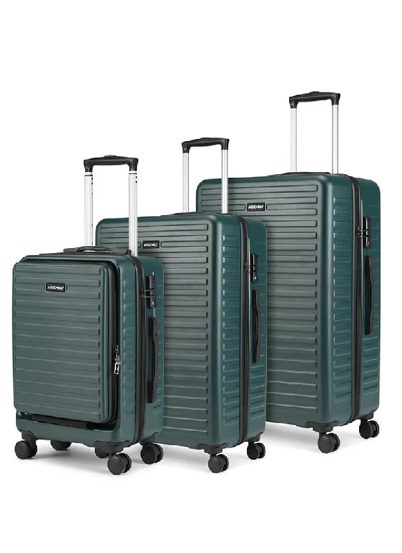 Suitcase for overseas travel-StarkPro Combo | Green | Set of 3 Luggage