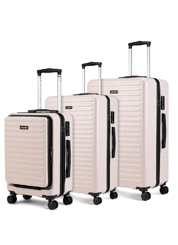 Suitcase for quick trips-StarkPro Combo | Ivory | Set of 3 Luggage