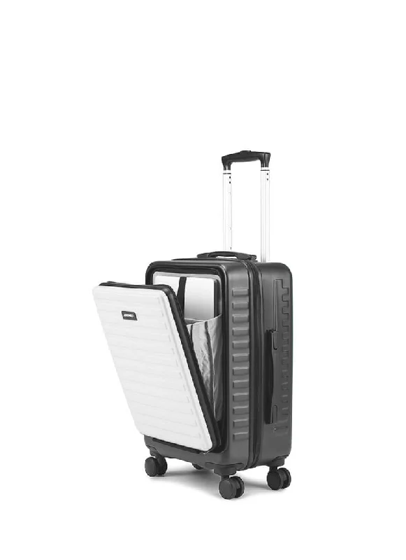 Suitcase for holiday trips-StarkPro | Grey/White | Cabin Hard Luggage