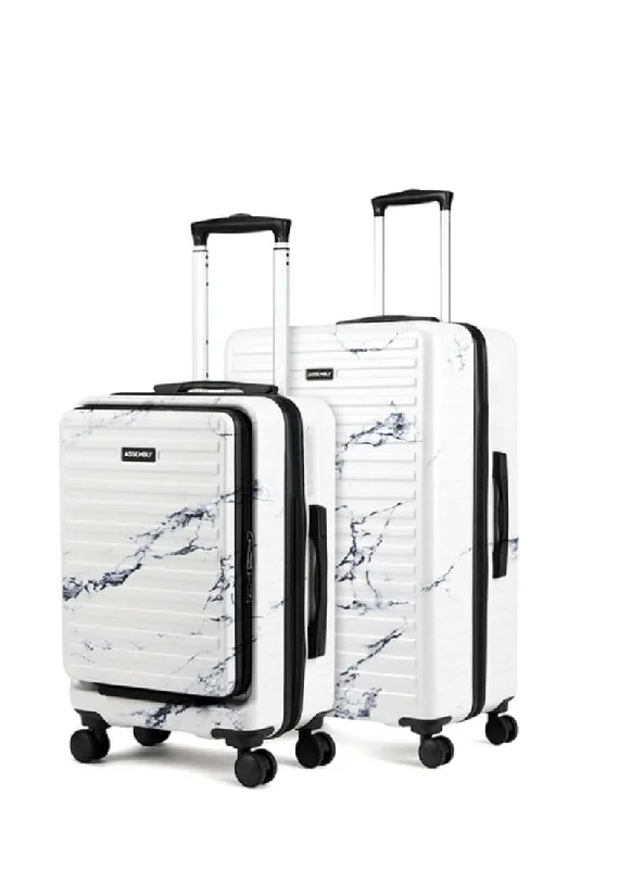 Affordable suitcase for boys-StarkPro Combo | Marble | CabinPro+Medium Hard Luggage