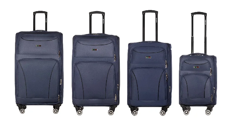 Travel suitcase with straps-Victoria Collection Blue Luggage Set(20/26/28/30") Suitcase Lock Spinner Soft