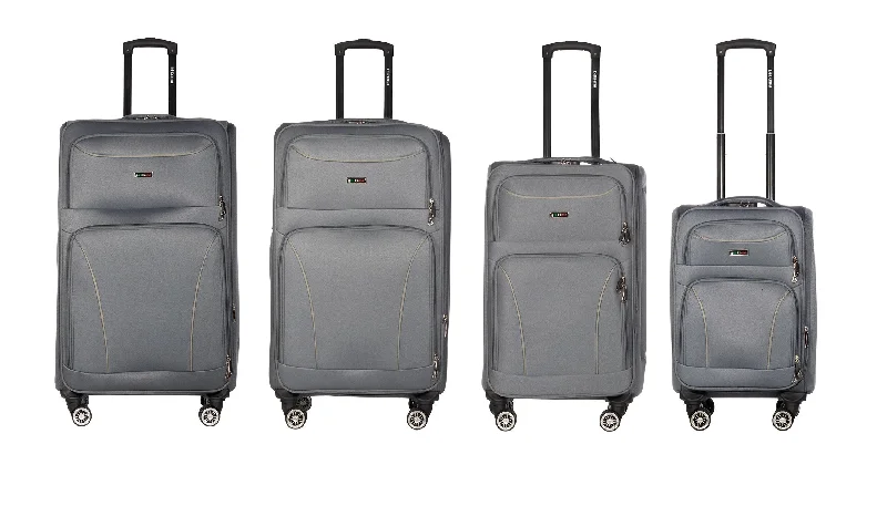 Suitcase for long-distance travel-Victoria Collection Gray Luggage Set(20/26/28/30") Suitcase Lock Spinner Soft