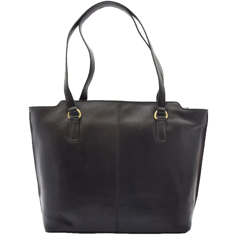 Handbag wardrobe staple-Womens Large Casual Real Leather Shoulder Handbag Greenland Black