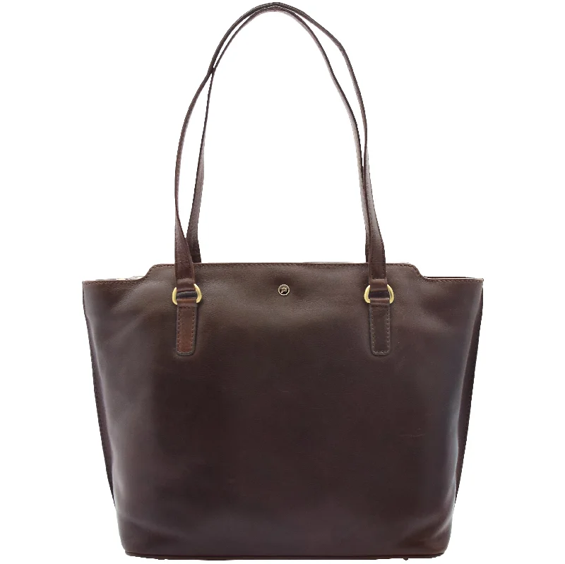 Handbag timeless appeal-Womens Large Casual Real Leather Shoulder Handbag Greenland Brown