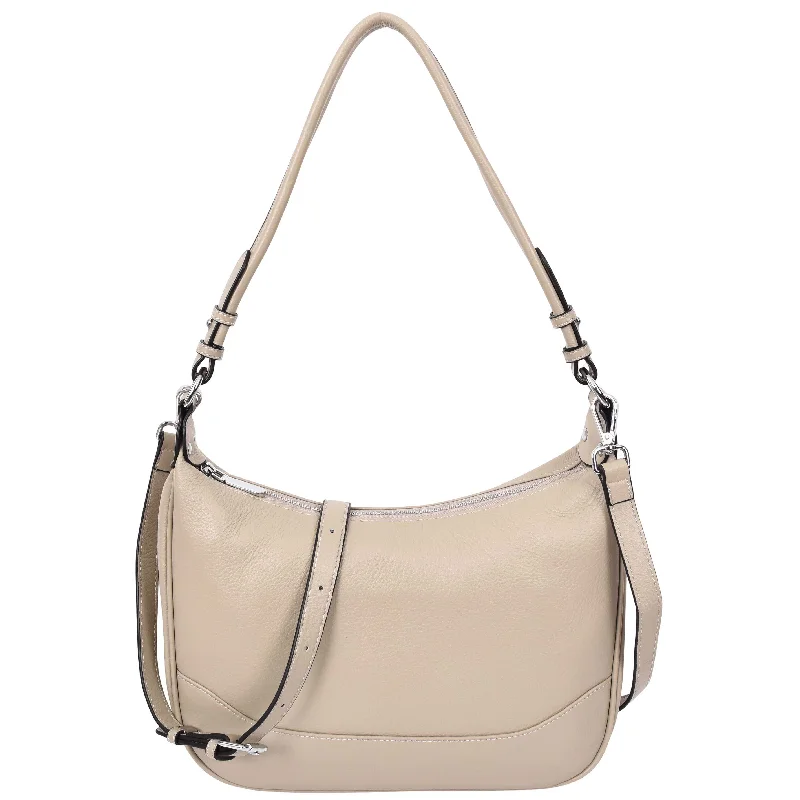 Handbag YouTube review-Womens Leather Hobo Style Shoulder Bag Daphne Taupe