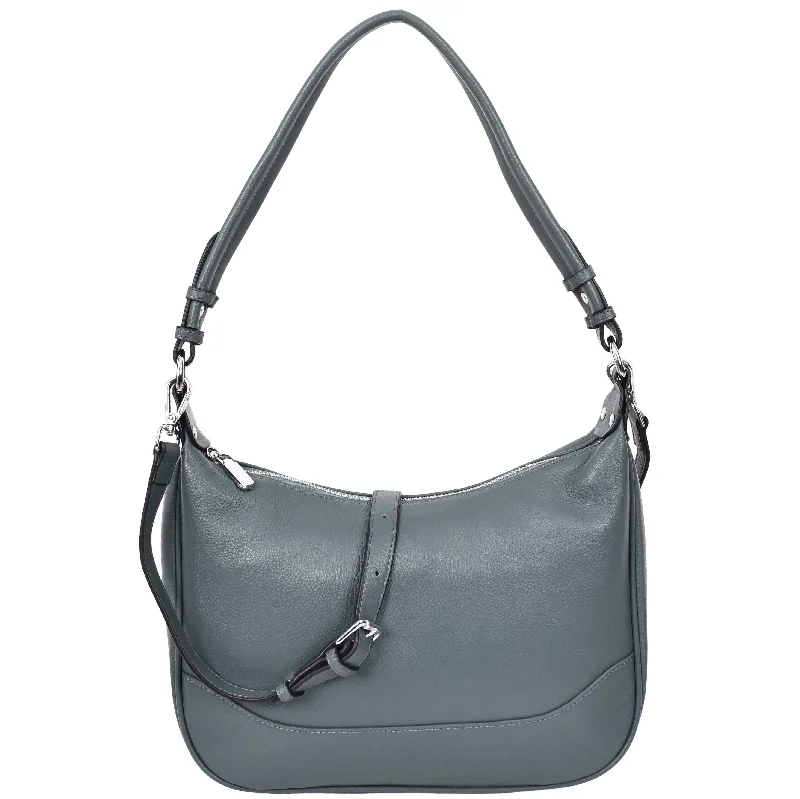 Handbag Twitter buzz-Womens Leather Hobo Style Shoulder Bag Daphne Teal