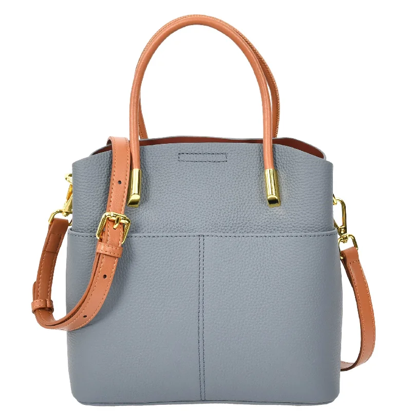 Handbag hybrid style-Womens Leather Top Handle Bag Ella Sky Blue