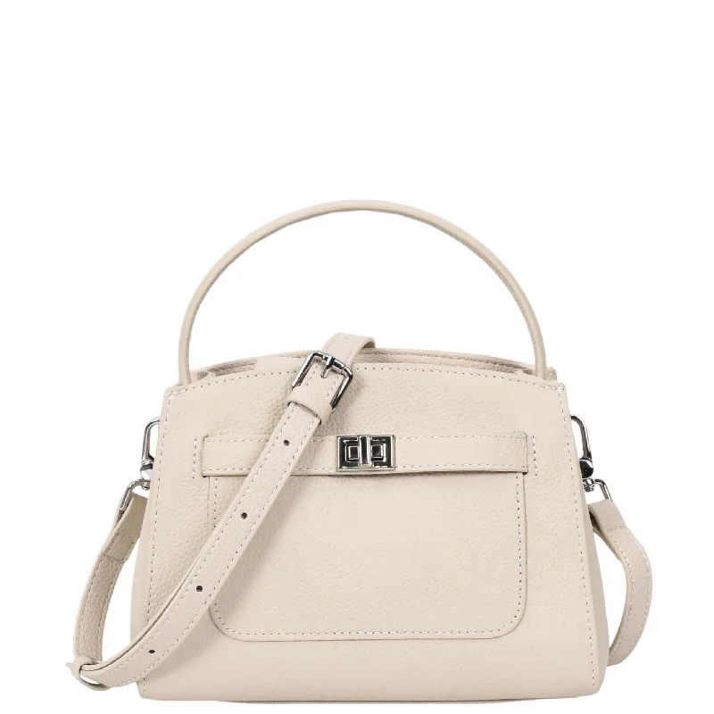 Handbag startup vibe-Womens Leather Top Handle Small Bag Lydia Off White