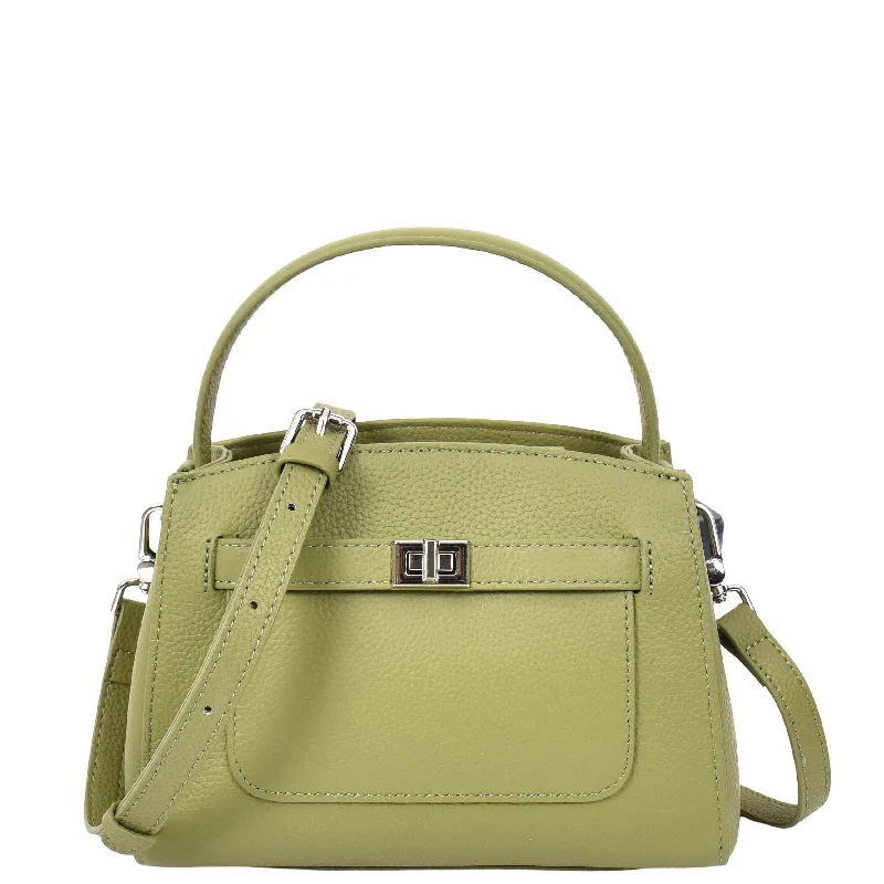 Handbag executive choice-Womens Leather Top Handle Small Bag Lydia Olive