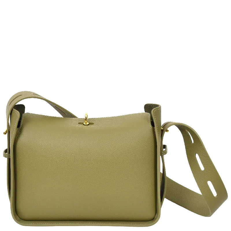 Handbag car organizer-Womens Real Leather Classic Shoulder Bag Penelope Olive