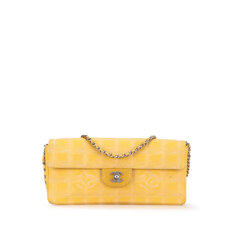 Handbag restock date-Yellow Chanel New Travel Line Nylon East West Flap Shoulder Bag