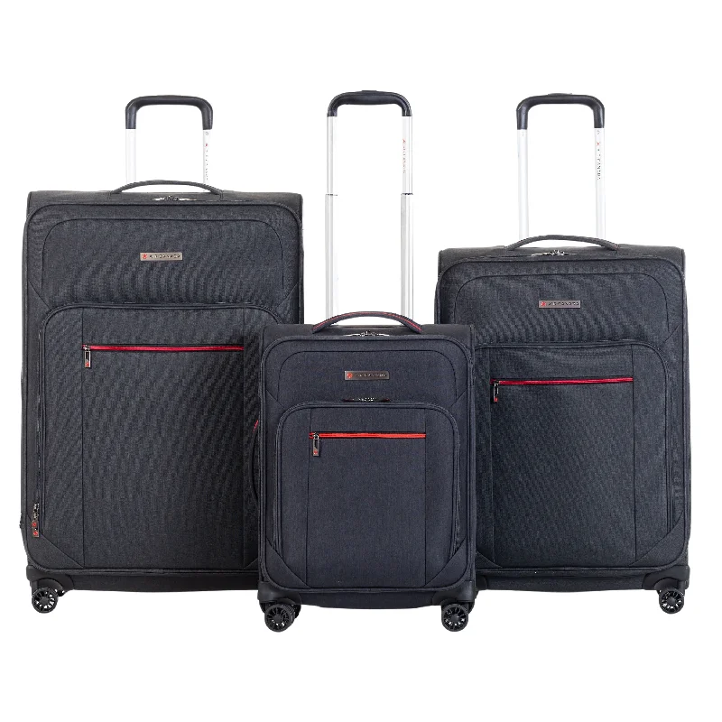 Suitcase with adjustable straps-Air Canada Belmont 3-Piece Spinner Luggage Set