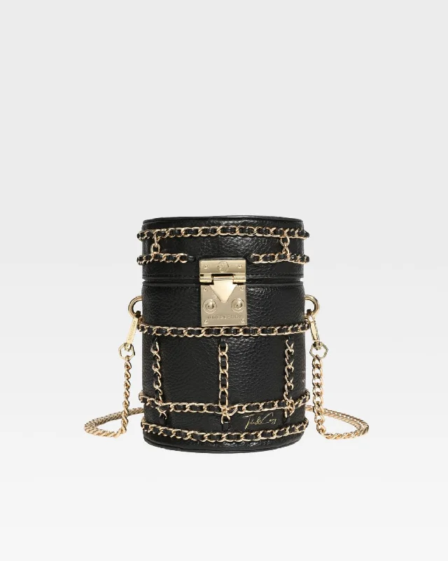 Mini backpack for urban looks-Evening Mini Barrel Bag in Black