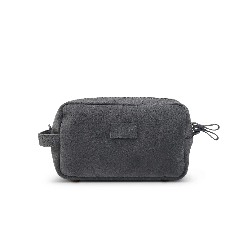 Affordable suitcase for women-Grey Roughout Dopp Kit