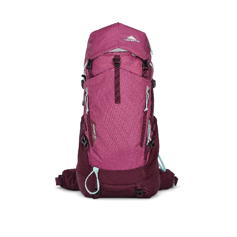 Backpacks for sports-High Sierra Pathway 2.0 Womens Frame Pack 60L Backpack - Berry/Maroon