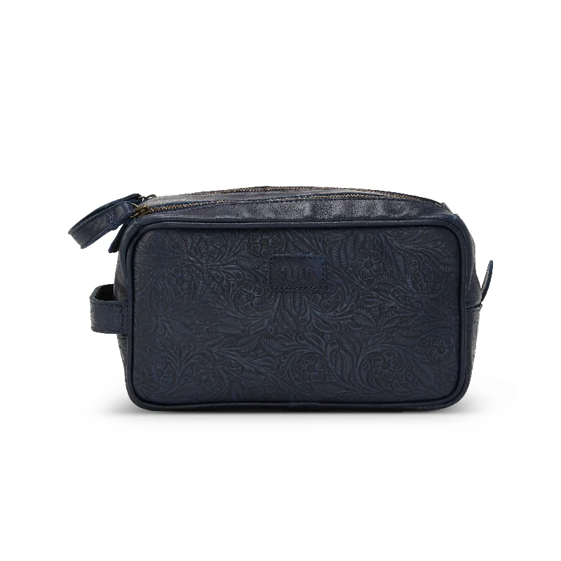 Stylish suitcase for boys-Indigo Tooled Dopp Kit