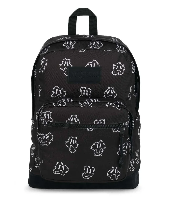 Backpacks with bold logos-JanSport Right Pack Backpack - Barbed Wire Buddy Black White