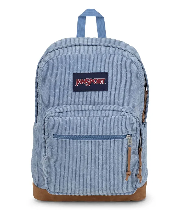 Backpacks with side compartments-JanSport Right Pack Expressions - Embossed  Hearts Blue