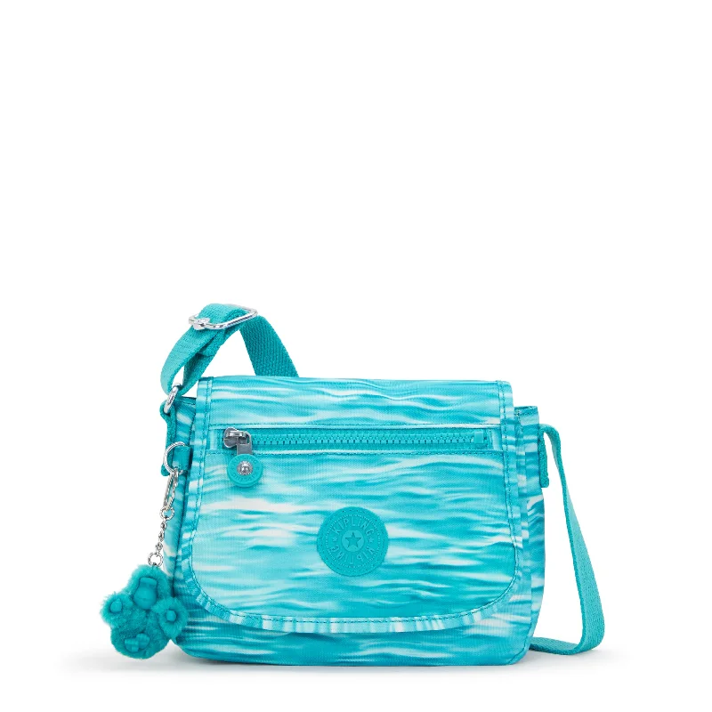 Mini backpack for adventure days-Kipling Sabian Printed Crossbody Mini Bag - Aqua Pool