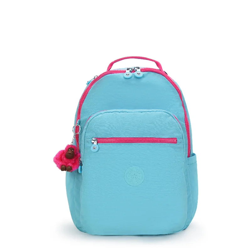 Backpacks with stylish straps-Kipling Seoul Large 15" Laptop Backpack - Blue Sea Combo