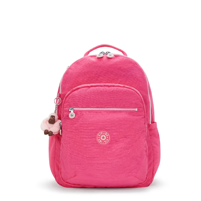 Backpacks for outdoor sports-Kipling Seoul Large 15" Laptop Backpack - Happy Pink C